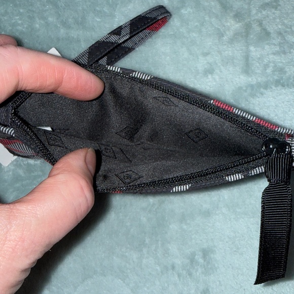 Vera Bradley Black and Red Plaid Wristlet - Picture 5 of 14